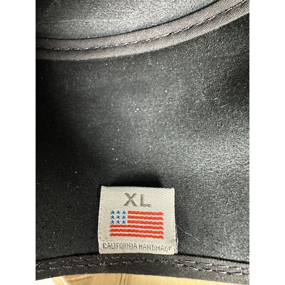 American Hat Makers El Dorado Voodo Buffalo Nickel Black Leather Top Hat XL - Picture 5 of 9